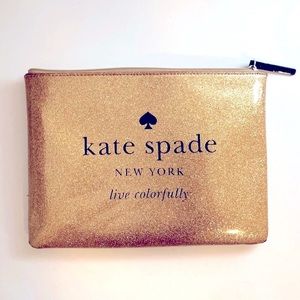 Kate Spade Make Up Bag, Gold Sparkle